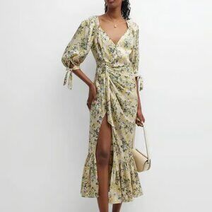 Cinq A Sept Kerstin Floral Puff Sleeve Midi Dress